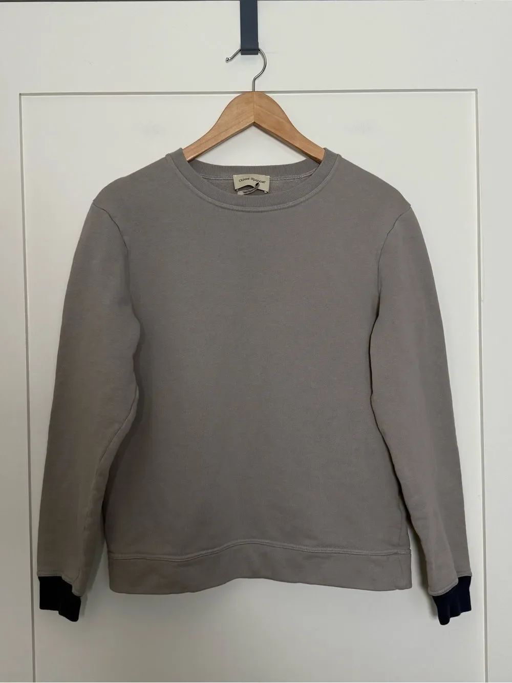 Oliver Spenser Sweatshirt Mens Sz S Gray Crewneck Cotton Cashmere Preppy